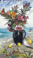 nature morte avec des fleurs au bord de la mer 1948 russe